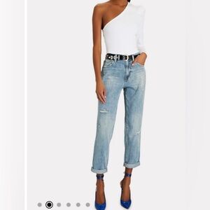 Pistola High Rise Presley Distressed Straight Leg Jeans size 25